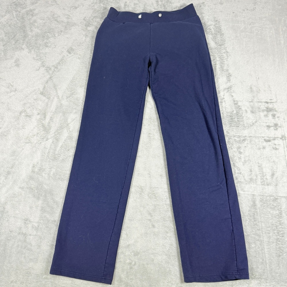Juicy Couture Womens Small Navy Blue Straight Leg Zipper Pocket Y2K Sweatpants